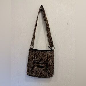 Vera Bradley Black and Brown Crossbody Bag